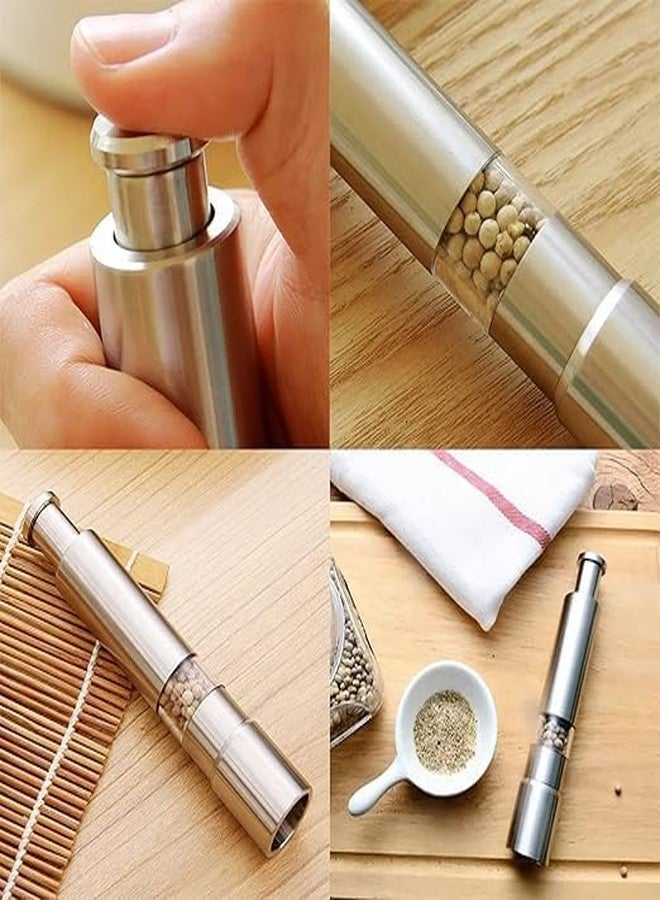 Aroja Salt and Pepper Grinder Set. Premium Stainless Steel Salt and Pepper Mills Shakers Works Great with Peppercorns, Sea Salt, Himalayan Salt, Spices & Table Seasoning Set of 2 - Image 4